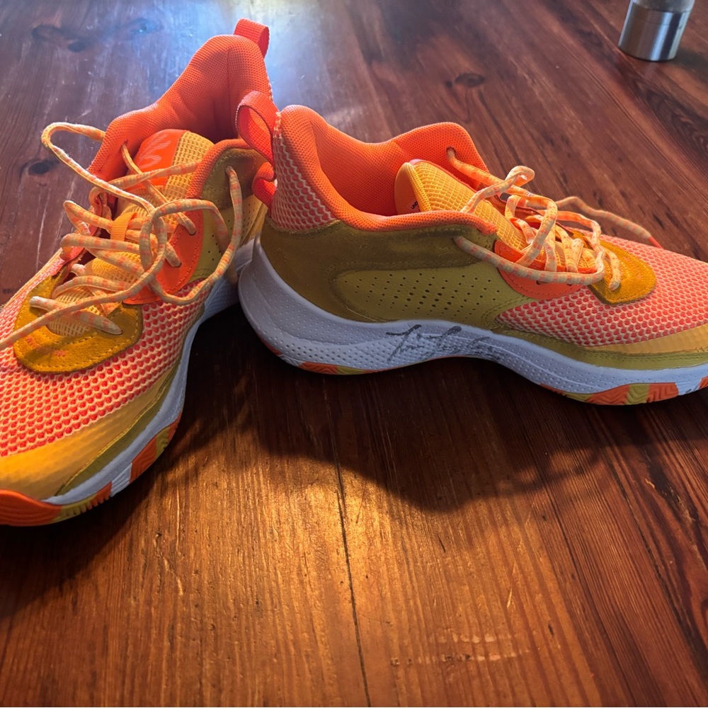 Kids Orange and Yellow Athletic Shoes - Picture 5 of 6